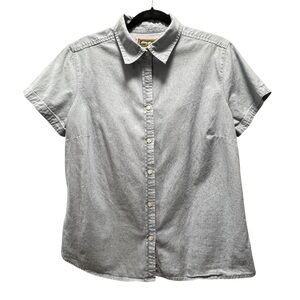 Vintage Eddie Bauer Chambray Cotton Button Down Shirt-Size S